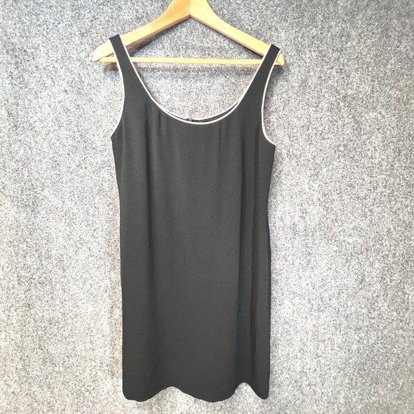 Emanuel Emanuel Ungaro Dresses & Skirts - VTG Emanuel Emanuel Ungaro Black Shift Dress Size 12 Sleeveless Crepe 80s 90s